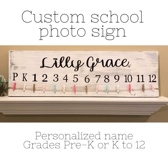 Custom School Photo Sign Shelf Art Handcrafted - Picture 2 of 4